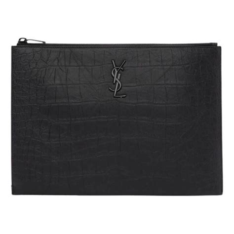 ysl clutch mens|YSL crocodile clutch.